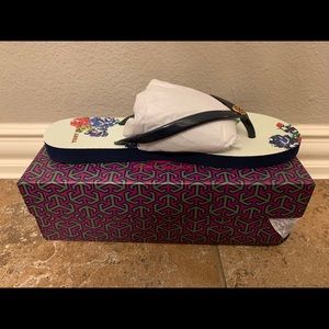Tory Burch Navy Flip Flops
